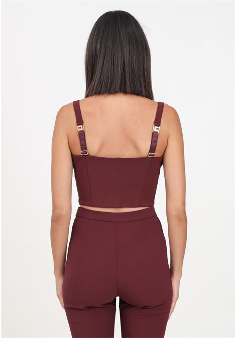 Corpetto bordeaux da donna con motivo di zip ELISABETTA FRANCHI | TO00146E2CG3